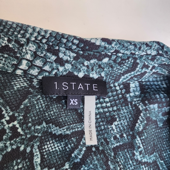 $139 1. STATE Green Wild Thing Python Snake Shirt Idiot Dress Pink Reptile Sz XS - Picture 11 of 16